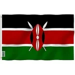 Large Kenya Flag - Display Your National Pride Boldly (6ft x 4ft, with Sleeve, Toggle & Rope)