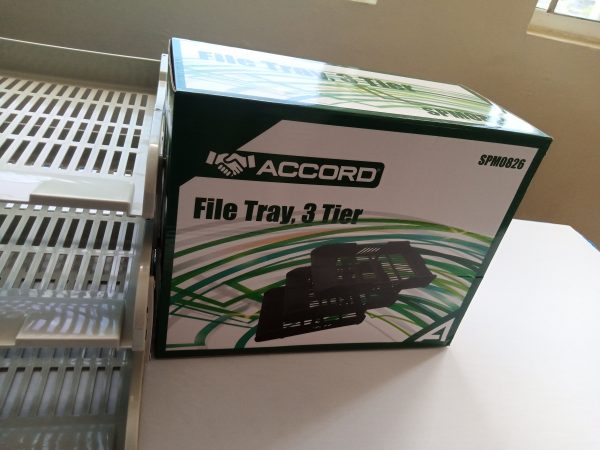 Office Tray Metallic 3 Tier -mesh - Image 2