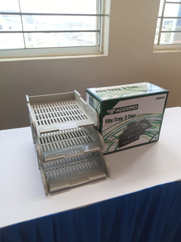 Office Tray Metallic 3 Tier -mesh - Image 3