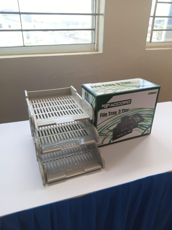 Office Tray Metallic 3 Tier -mesh - Image 3