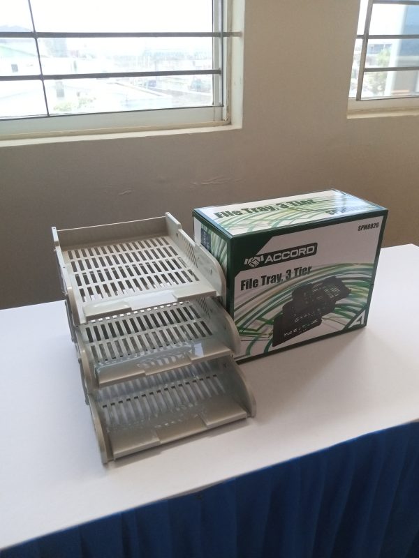 Office Tray Metallic 3 Tier -mesh - Image 4