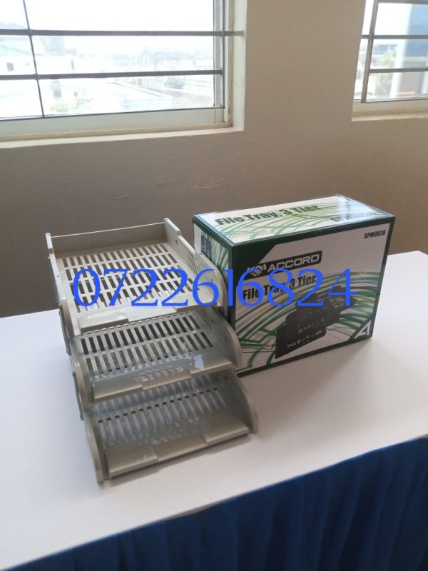 Office Tray Metallic 3 Tier -mesh - Image 6