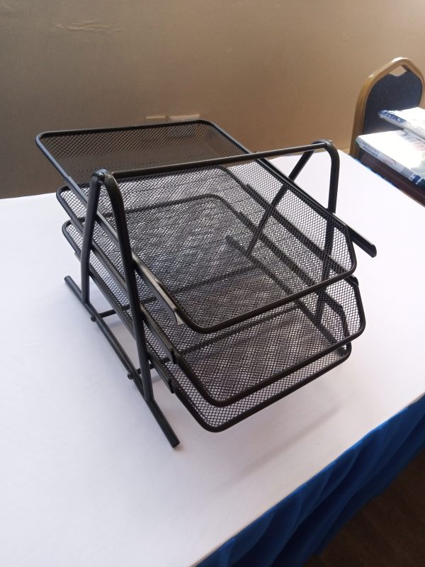 Office Tray Metallic 3 Tier -mesh - Image 7