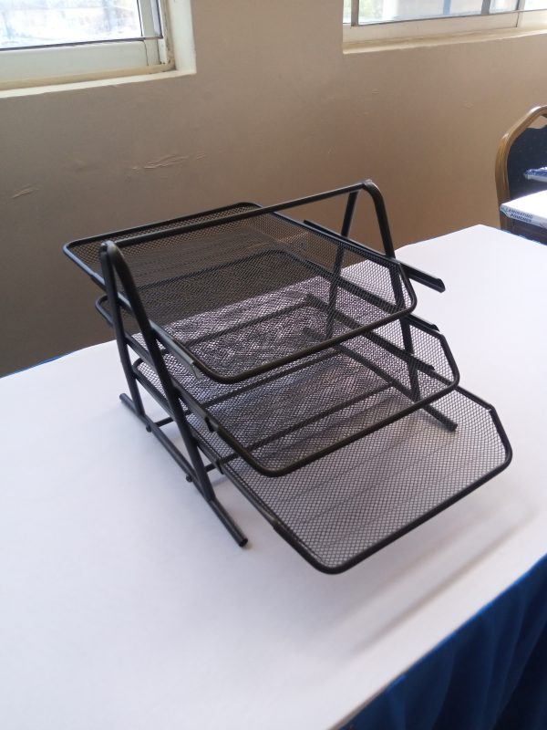 Office Tray Metallic 3 Tier -mesh - Image 11