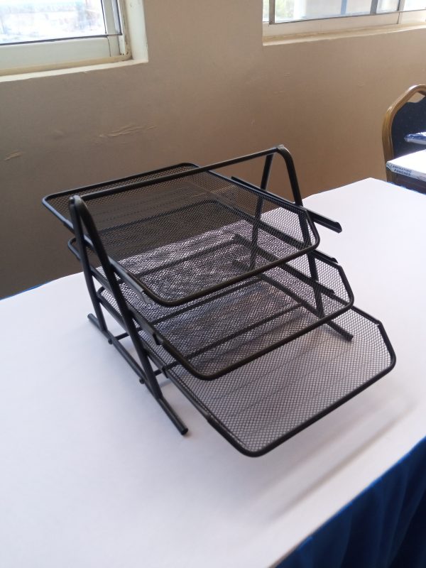 Office Tray Metallic 3 Tier -mesh - Image 12