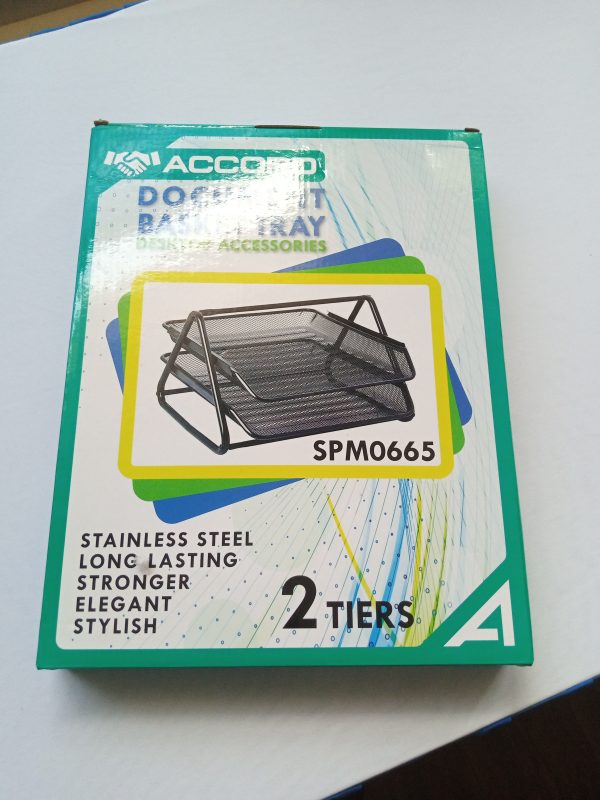 Office Tray Metallic 3 Tier -mesh - Image 14