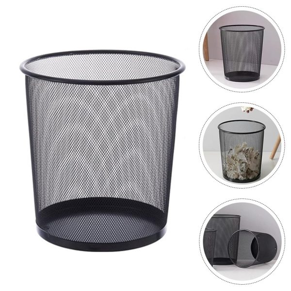 Modern Black Mesh Dustbin - Image 2