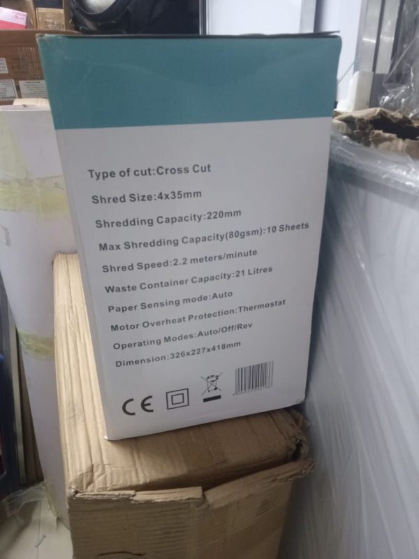 Cross Cut Paper Shredder Machine 10 Sheet - Image 3