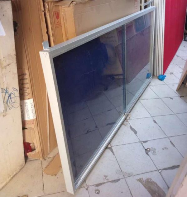 White fabric Sliding Glass Lockable Notice Board 120cm x 90cm (4ft x 3ft) - Image 4