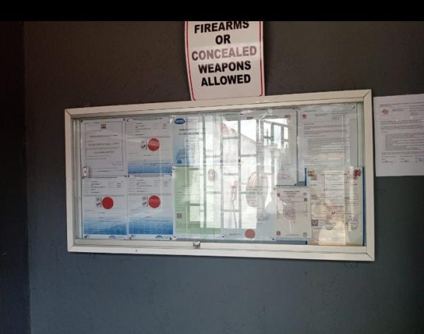 White fabric Sliding Glass Lockable Notice Board 120cm x 90cm (4ft x 3ft) - Image 3