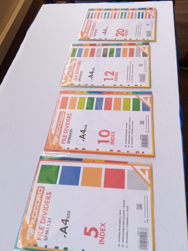 A4 File Dividers – 20 Index Tabs - Image 7