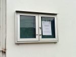 Glass Sliding Noticeboard 90cm x 60cm with Open Doors Design