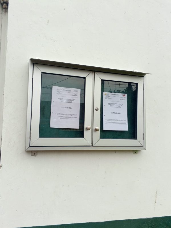 Glass Sliding Noticeboard 90cm x 60cm with Open Doors Design - Image 5