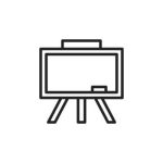Blackboard Or Whiteboard Line Icon Logo Design For Education Free Vector