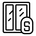 Modern Sliding Glass Door With Lock System Icon 96318 184696